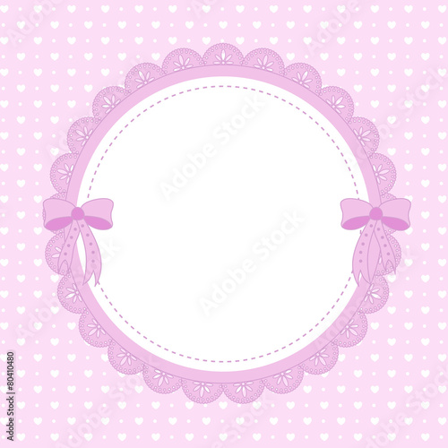Beautiful pink background with ornaments and bows