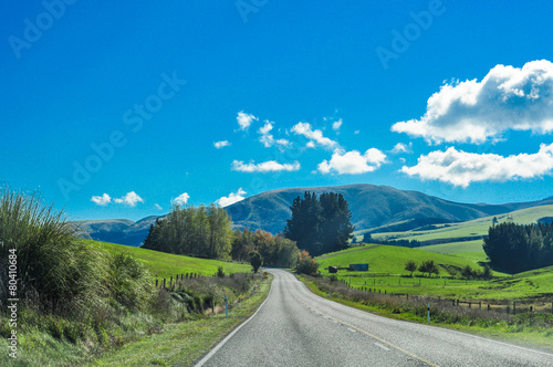 Country Road Going To Mountains New Zealand