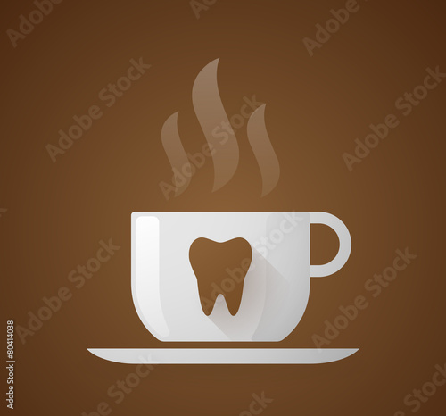 Coffee cup with a tooth