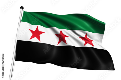 Syrian National Coalition flag with fabric structure photo