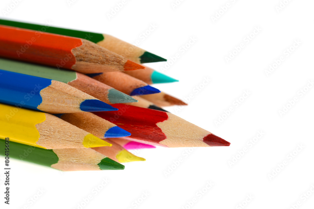 Group of coloring crayons isolated in white background Group of coloring crayons isolated in white background