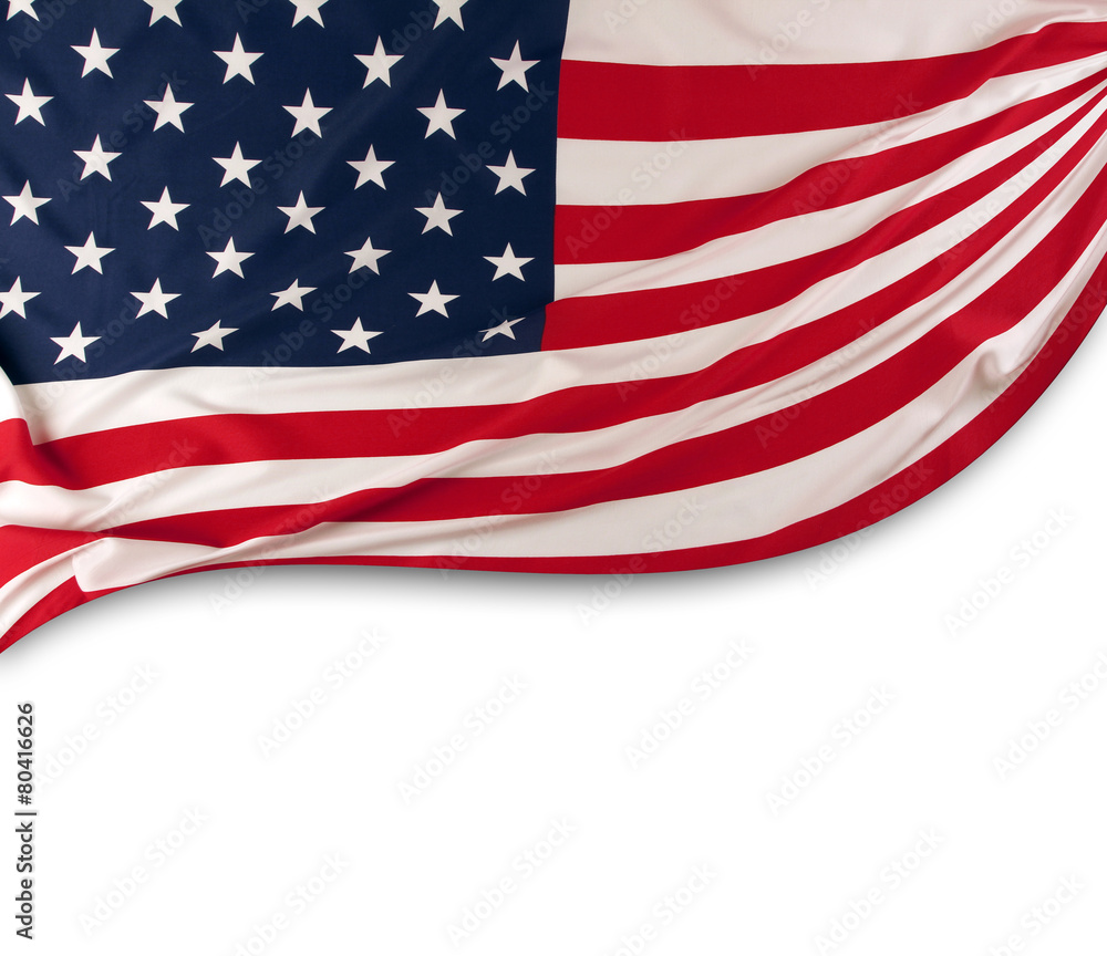 Obraz premium American flag on white