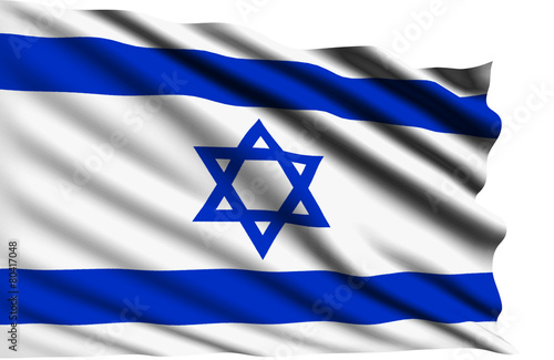 Israel flag with fabric structure