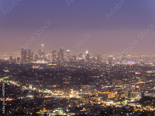 Los Angeles downtown night scene