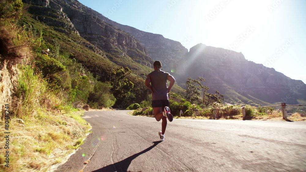 Athlete running outdoors for exercise and fitness