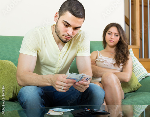 Young family having money problems