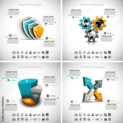4 in 1 Business Infographics