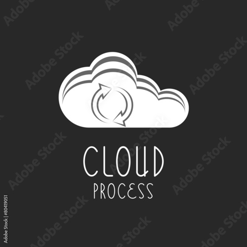 Cloud icon, arrows sign, the loading process