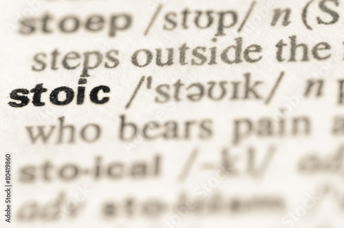 Photos Dictionary definition of word stoic