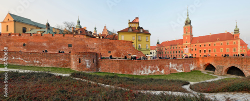 The old town at sunset. Warsaw -Stitched Panorama