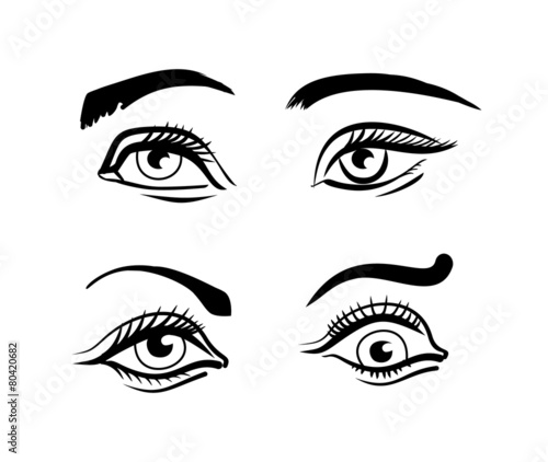 Vector eyes illustration set
