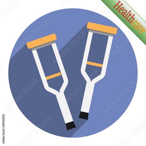 Crutch flat icon