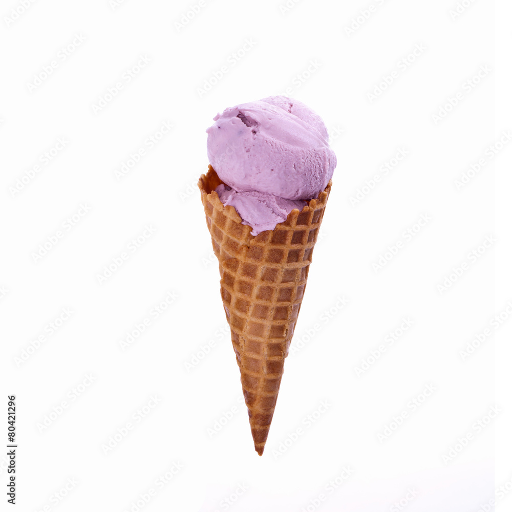 Ice Cream in a waffles isolated on white background Ice Cream in a waffles isolated on white background