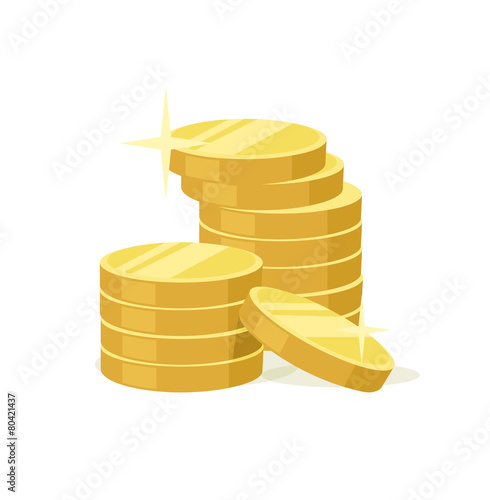 Vector flat gold coins icon