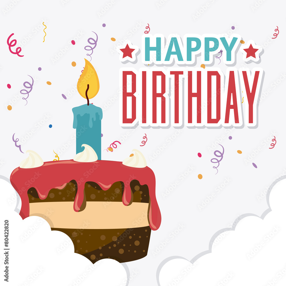 Fototapeta premium Happy birthday card design.