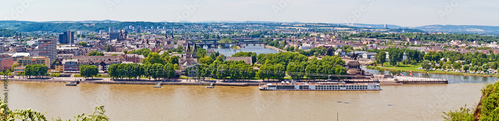Blick auf Koblenz an Rhein und Mosel