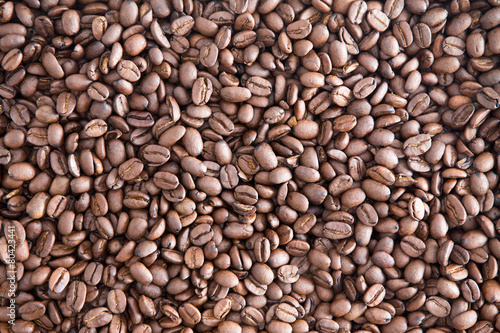 Background texture of roasted coffee beans