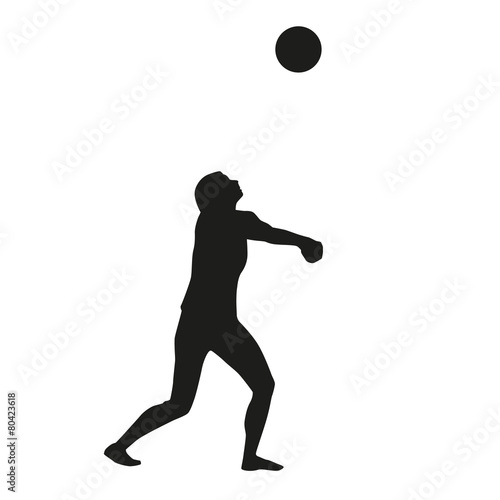 Volleyball player. Vector silhouette