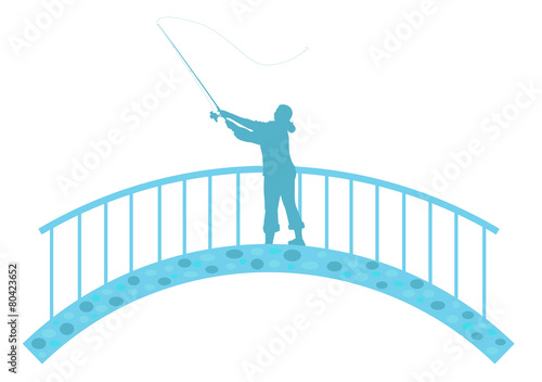 Fisherwoman on the bridge
