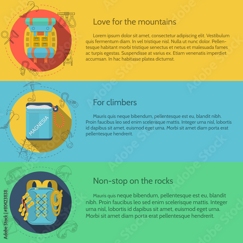 Rock climbing flat color vector illustration