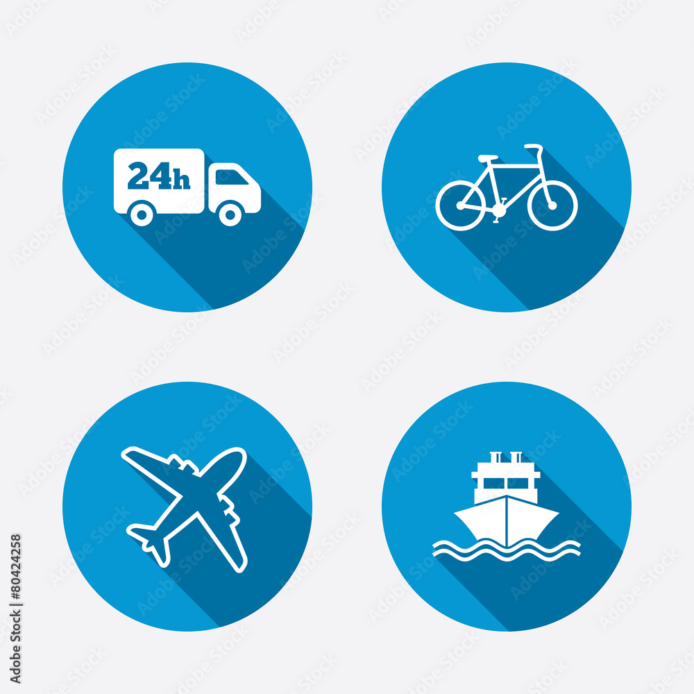 Cargo truck, shipping, bicycle. Delivery service Cargo truck, shipping, bicycle. Delivery service