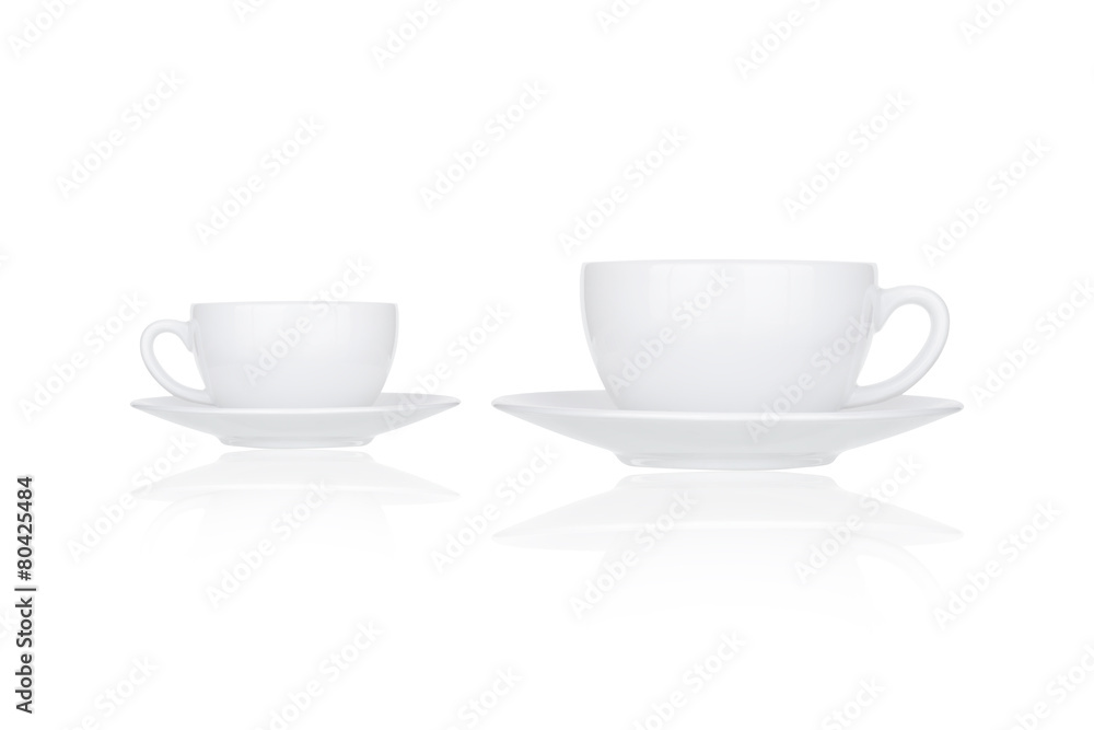 Perfect white coffee cup isolated on white background