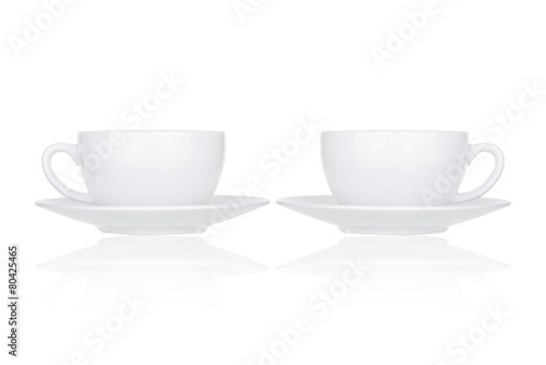 Perfect white coffee cup isolated on white background