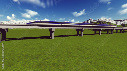 Photography Maglev train. Raster. 9