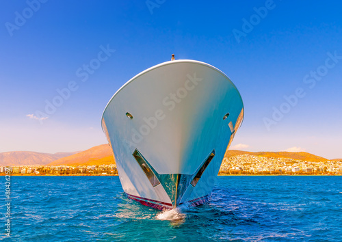 Big beautiful yacht at Saronikos gulf near Athens Greece