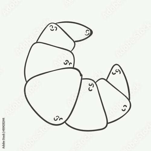 Hand drawn croissant