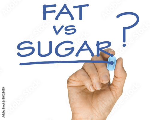 Hand with Pen Drawing Fat vs Sugar Question 