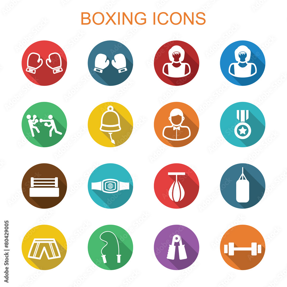 boxing long shadow icons