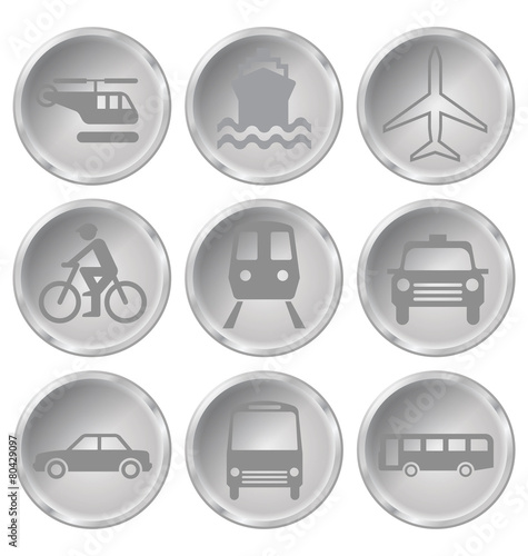 Monochrome transport related icon set