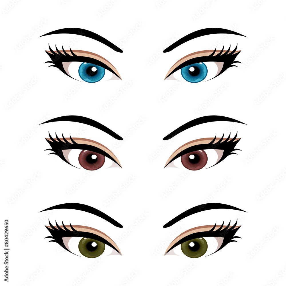 set female eyes isolated (3)