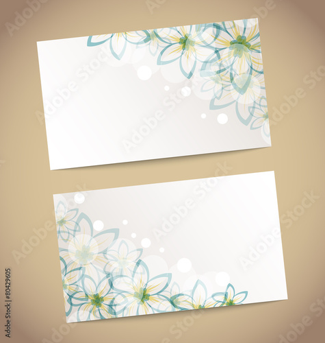 Two retro wedding cards with flower's