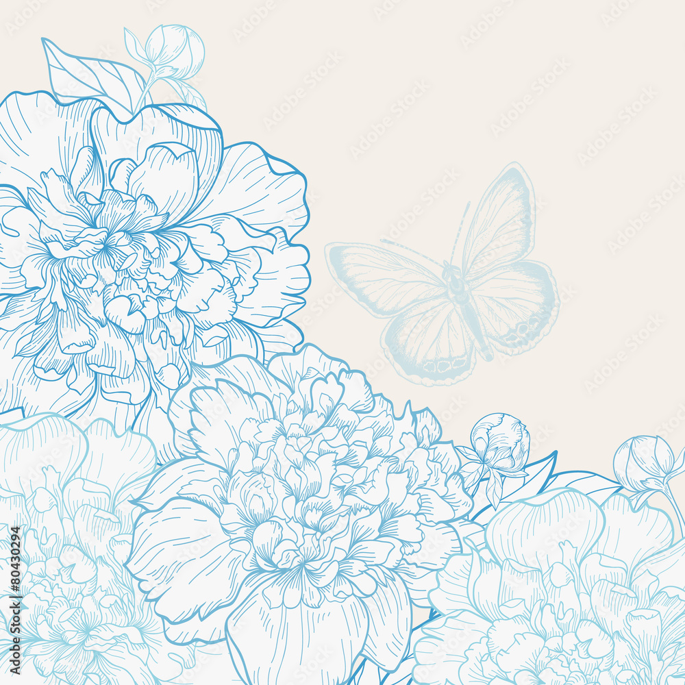 Background with peonies. Background with peonies.