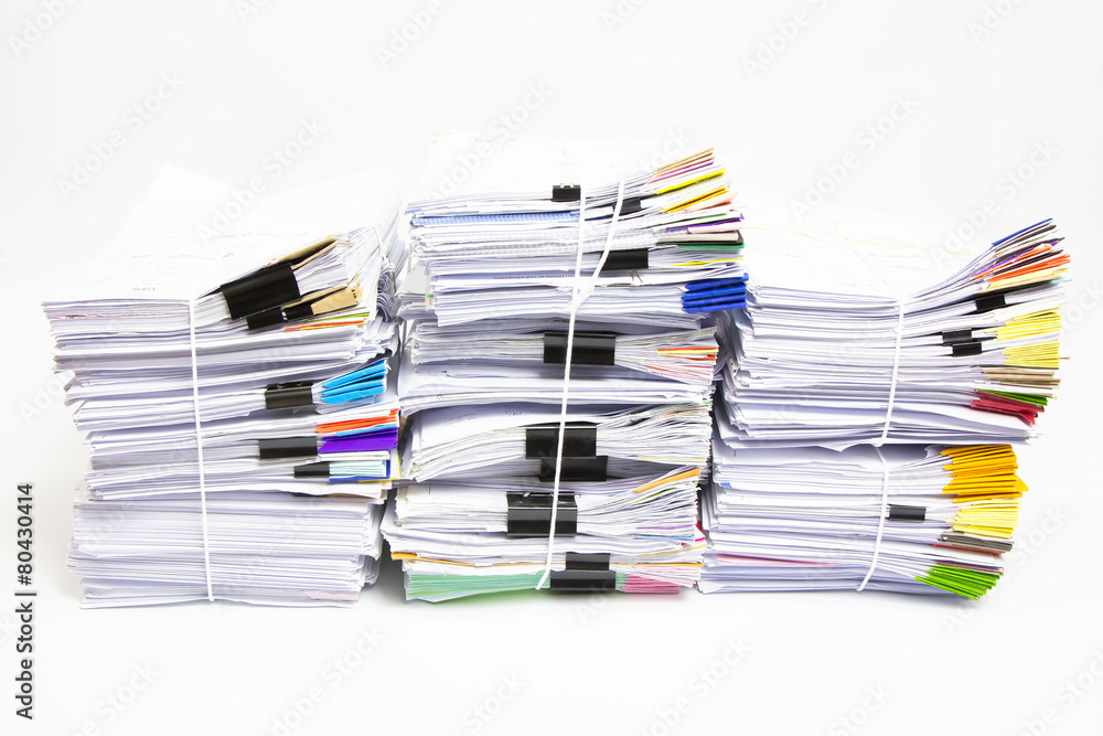 Stack of business papers isolated on white background Stack of business papers isolated on white background