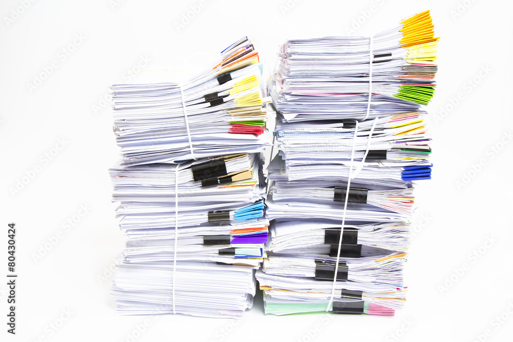 Stack of business papers isolated on white background Stack of business papers isolated on white background