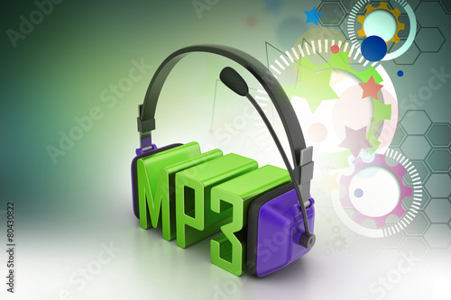 Obraz na płótnie Head phone with mp3