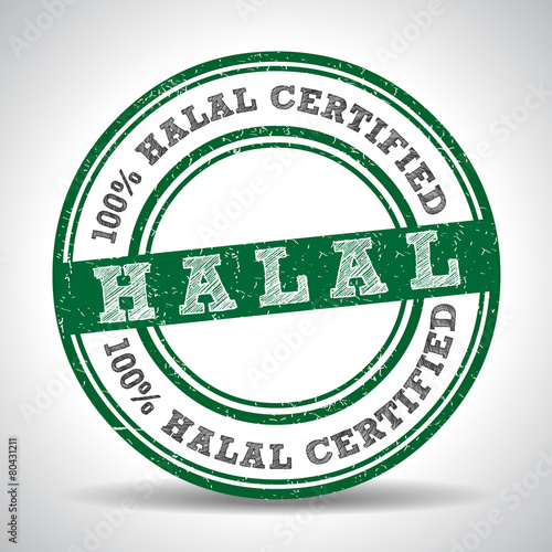 100% Halal certified product label.