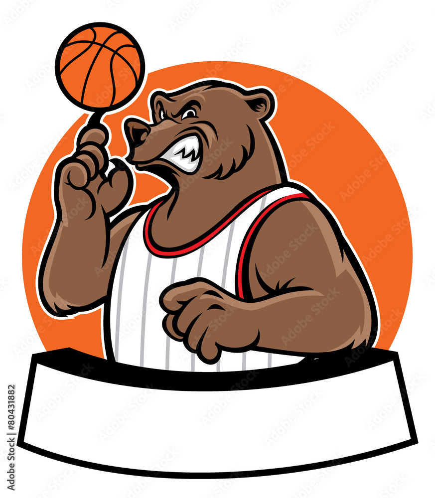 Obraz premium bear school basketball mascot