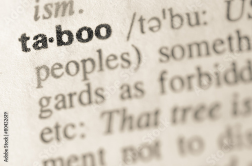 Dictionary definition of word taboo photo