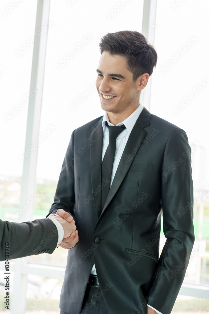 Businessman shaking hand, business situation Businessman shaking hand, business situation
