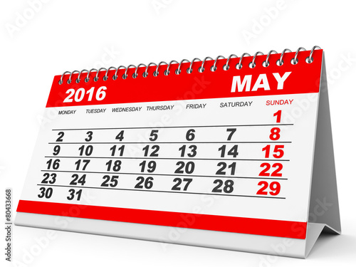 Calendar May 2016.