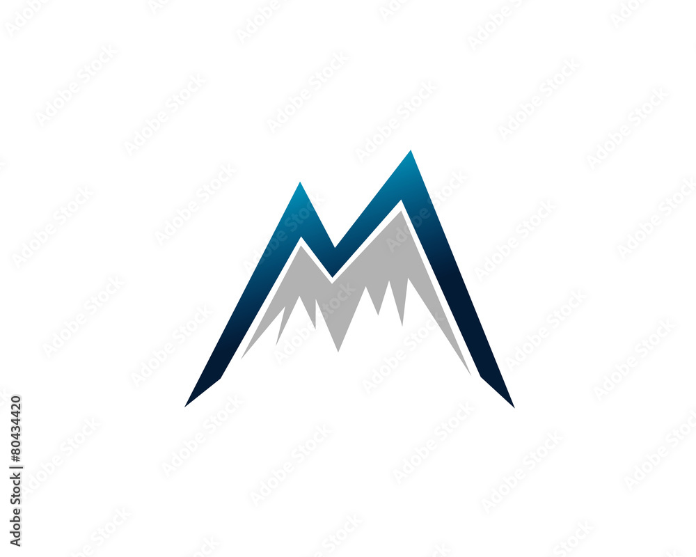 monogram anagram intial letter M as mountain
