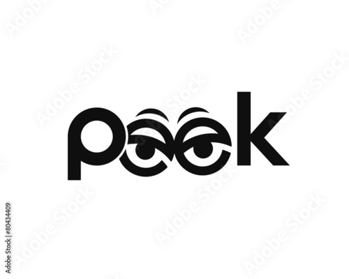 peek logotype with eyes