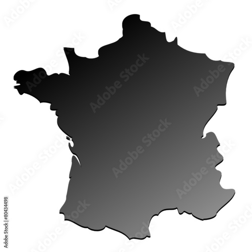 carte de france noire