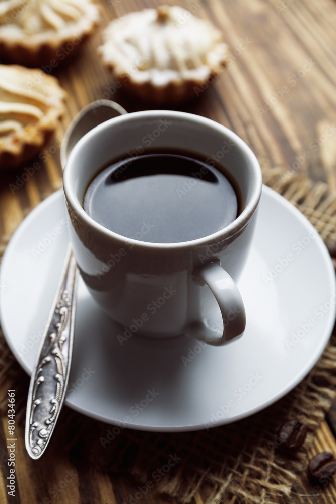 Cake and cup of coffee