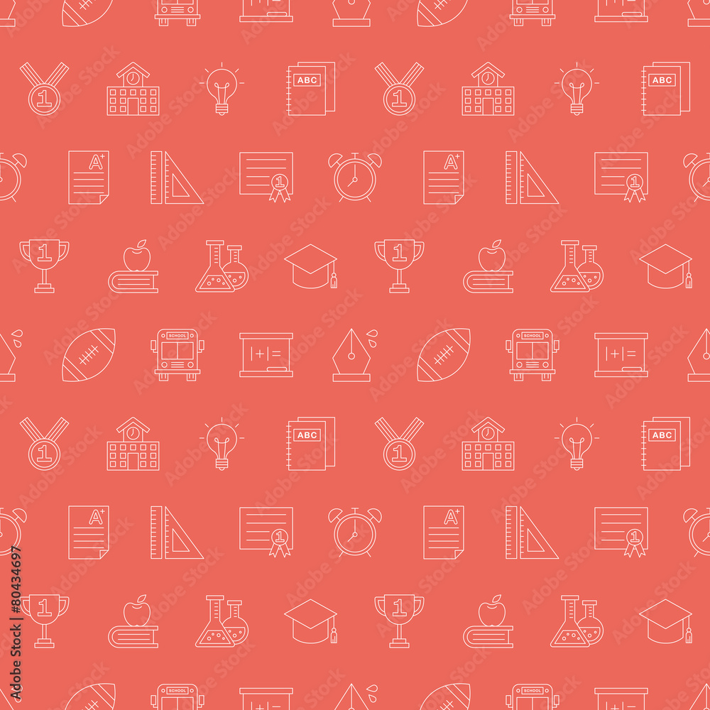 School line icon pattern set