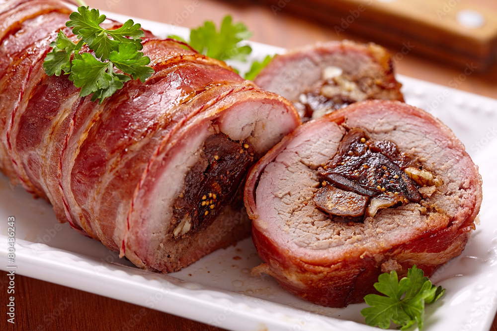 Roasted pork stuffed with figs and walnuts Roasted pork stuffed with figs and walnuts